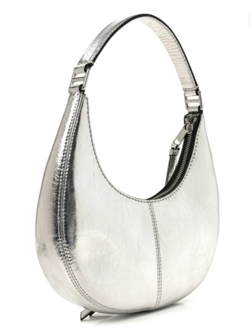 Marc Jacobs Metallic Silver Leather Hobo Shoulder Bag - Picture 7 of 13